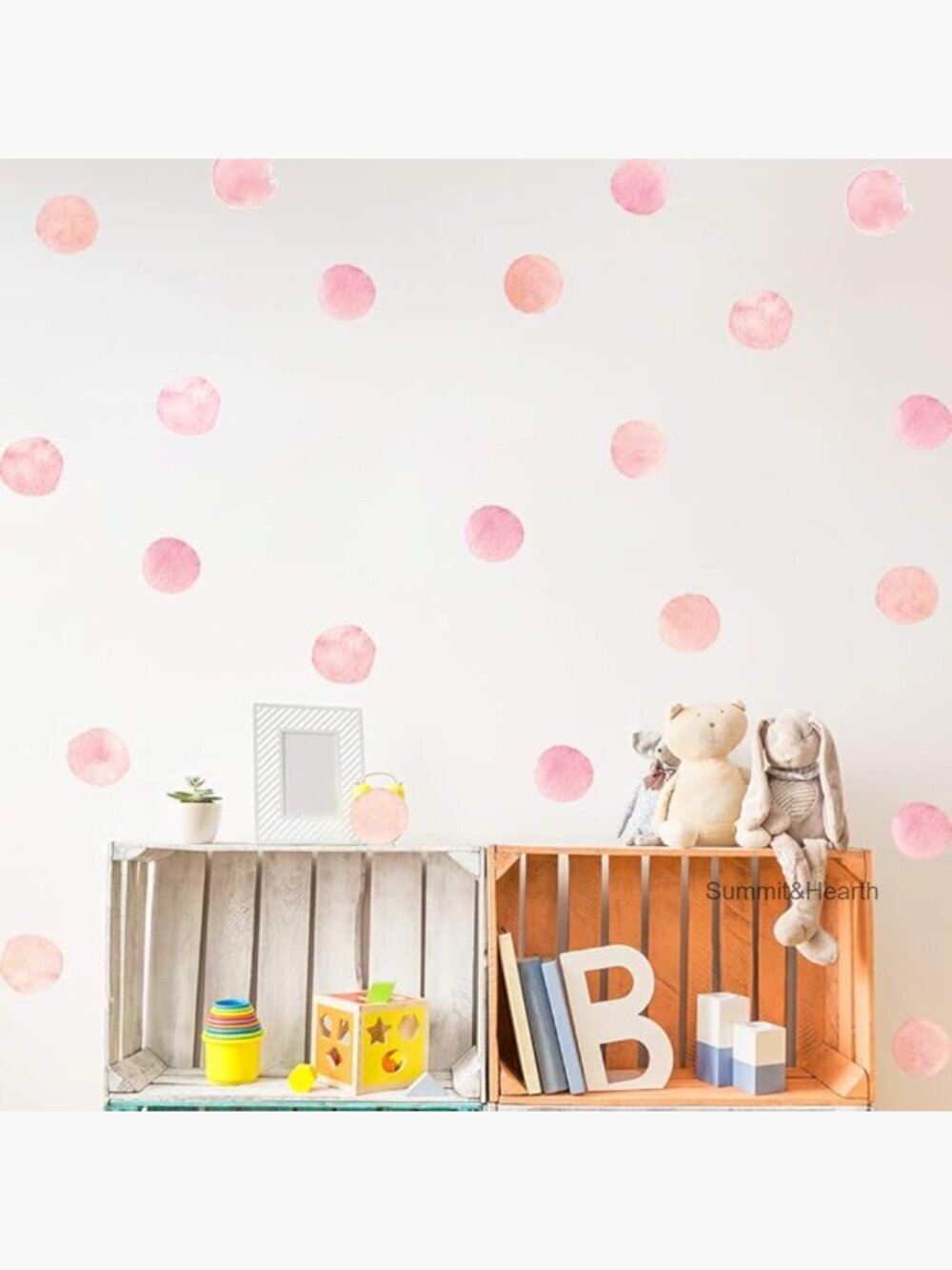 36-Piece Watercolor Polka Dot Wall Decals, Matte Finish, Removable